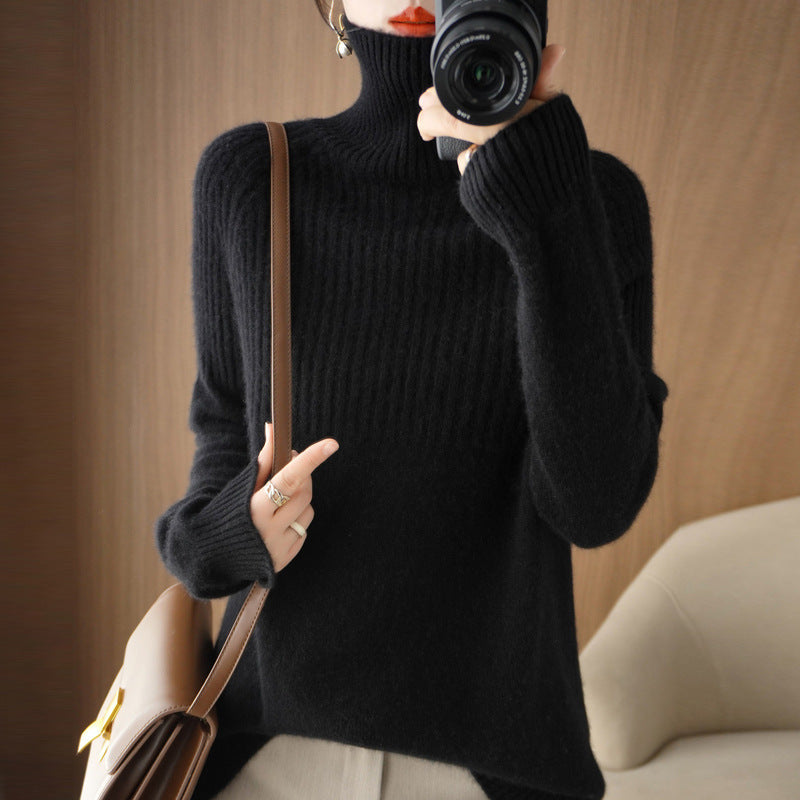 Loose High-neck Sweater Base Layer For Women