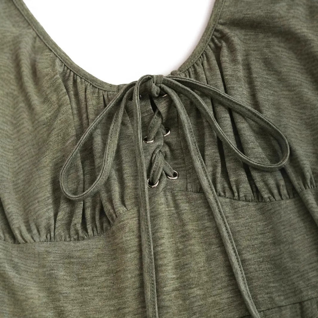 Women's Chest Strap Sleeveless High Waist Dress