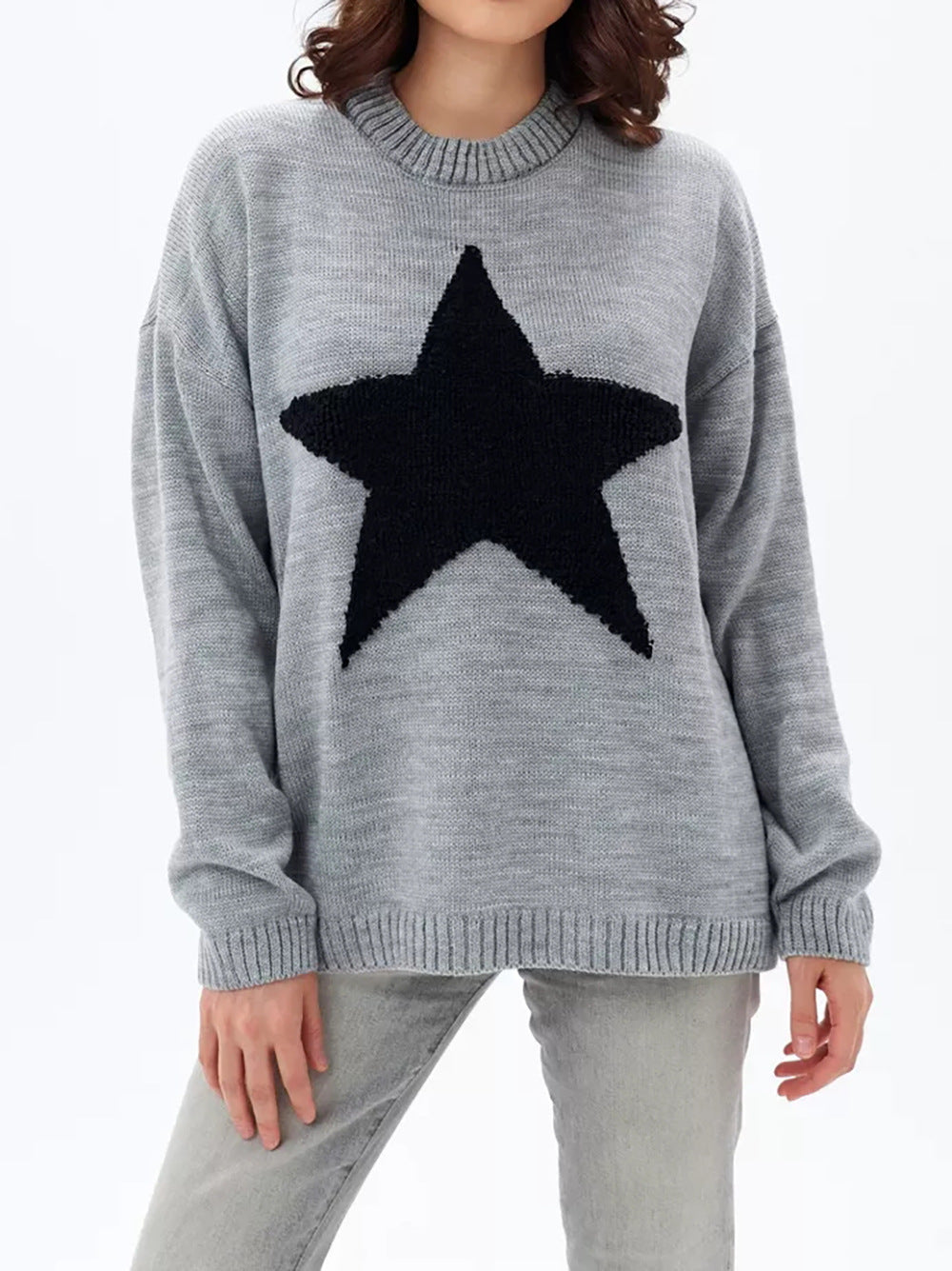 Women's Sweater Pullover Round Neck Thread