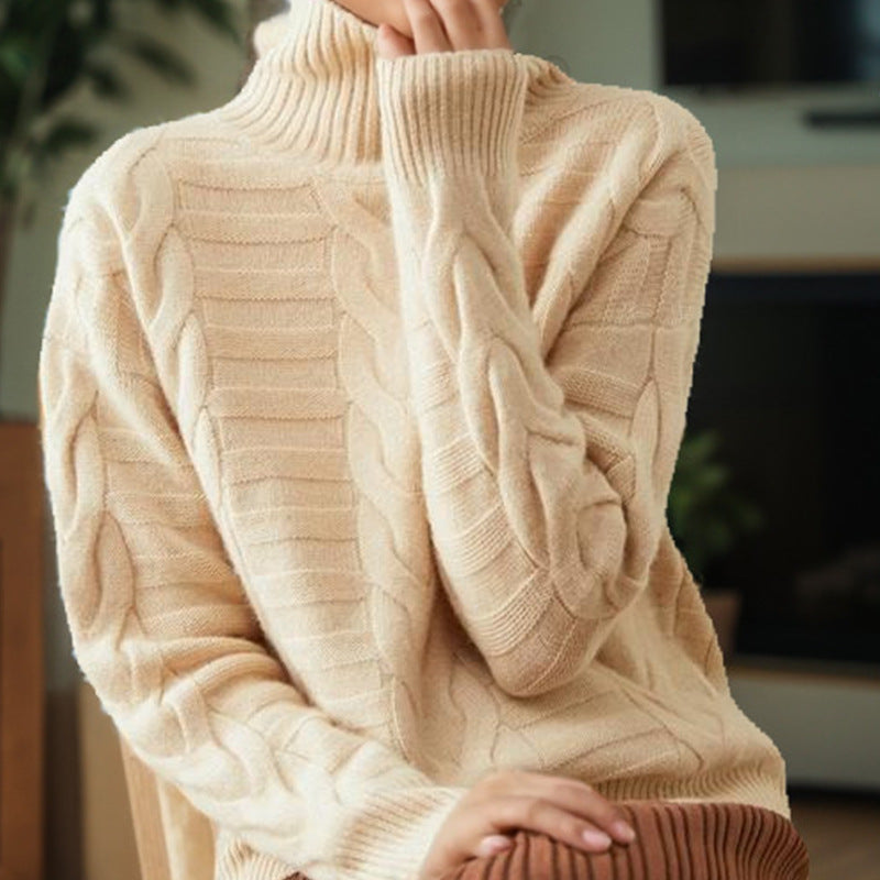 New Semi-high-neck Knit Sweater Stylish Classy And Elegant