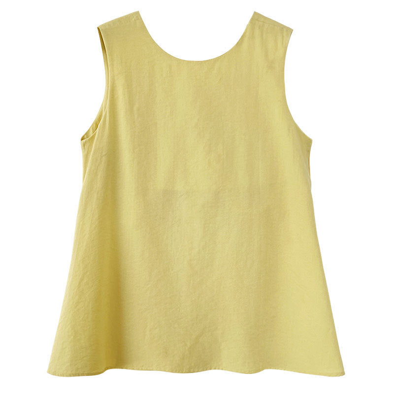 Round Neck Design Three-dimensional Twisted Vest Top
