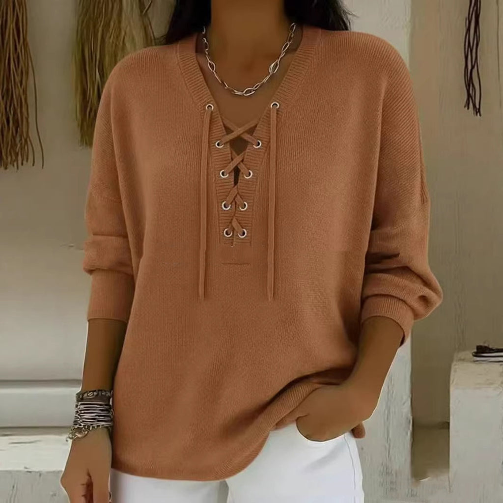 Hooded Knitted Pullover Long Sleeved Sweater