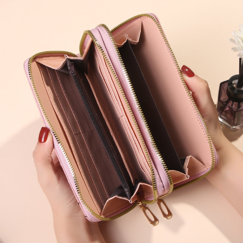 Women's Double Zipper Wallet Long Large Capacity