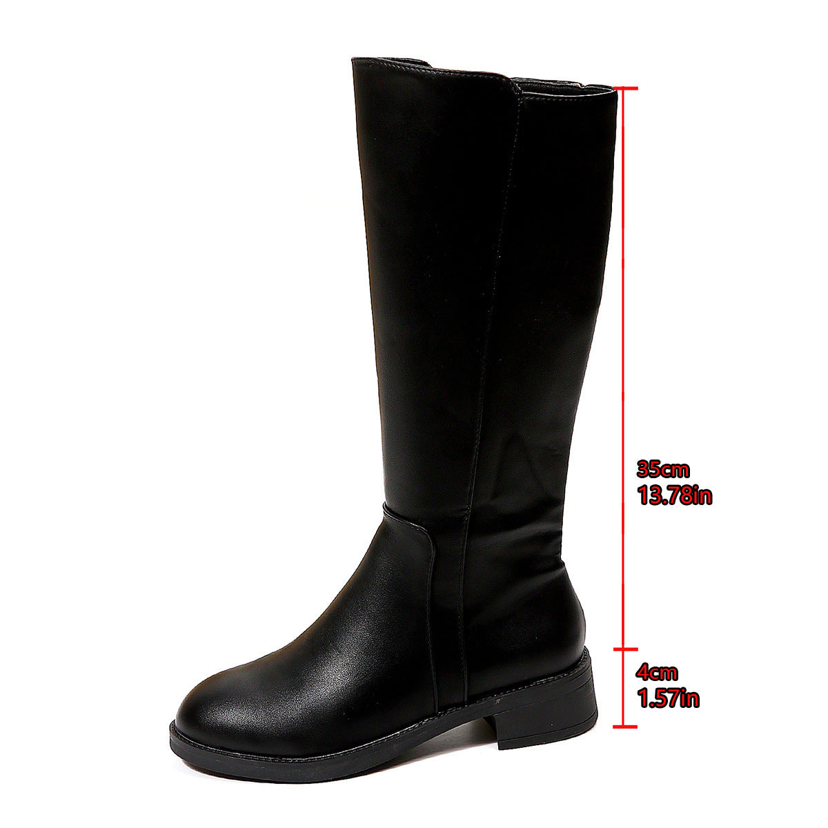 Womens Side-Zip Flat-Heel Knight Tall Boots