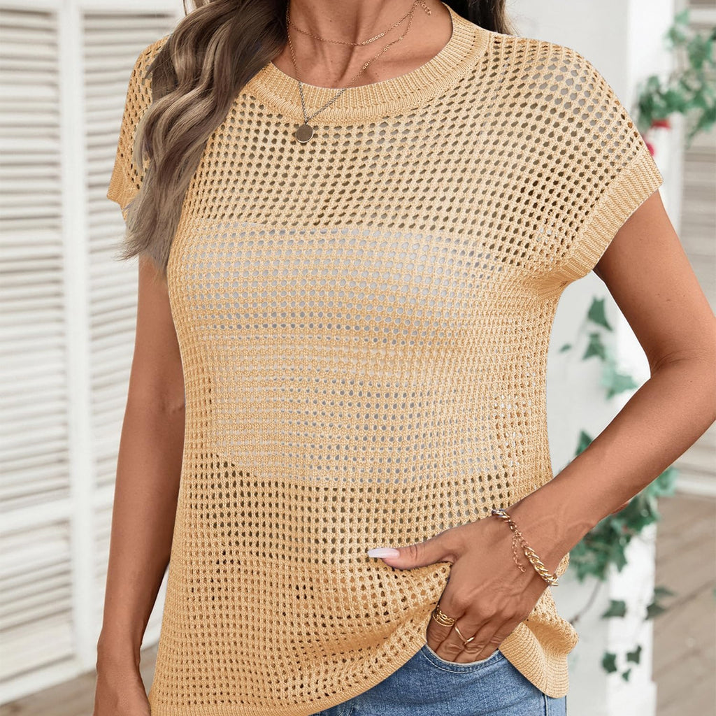 Women's Summer Top Crochet Cap Sleeves