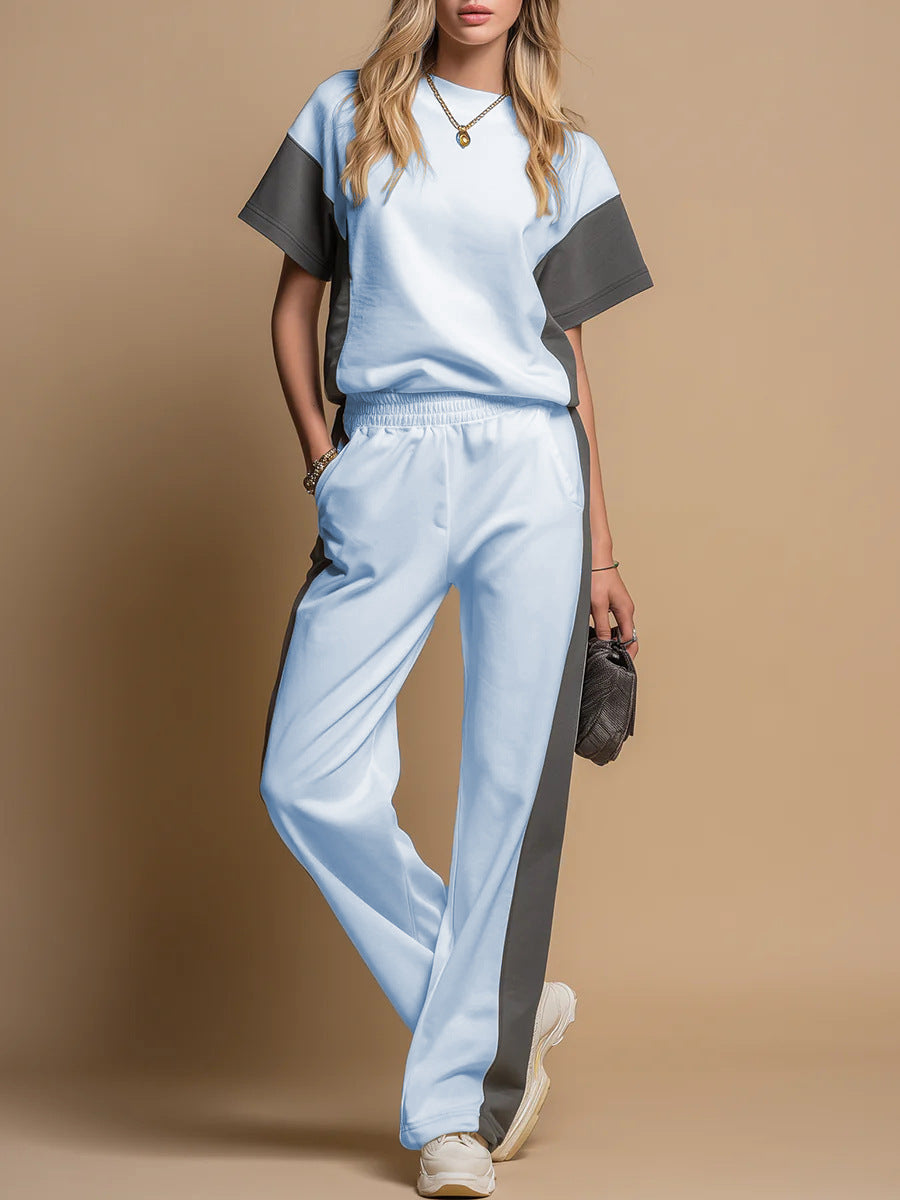 Stylish Minimalist And Relaxed Fit Womens Short Sleeve Set