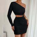 Off-the-shoulder Cutout Figure-hugging Sheath Dress