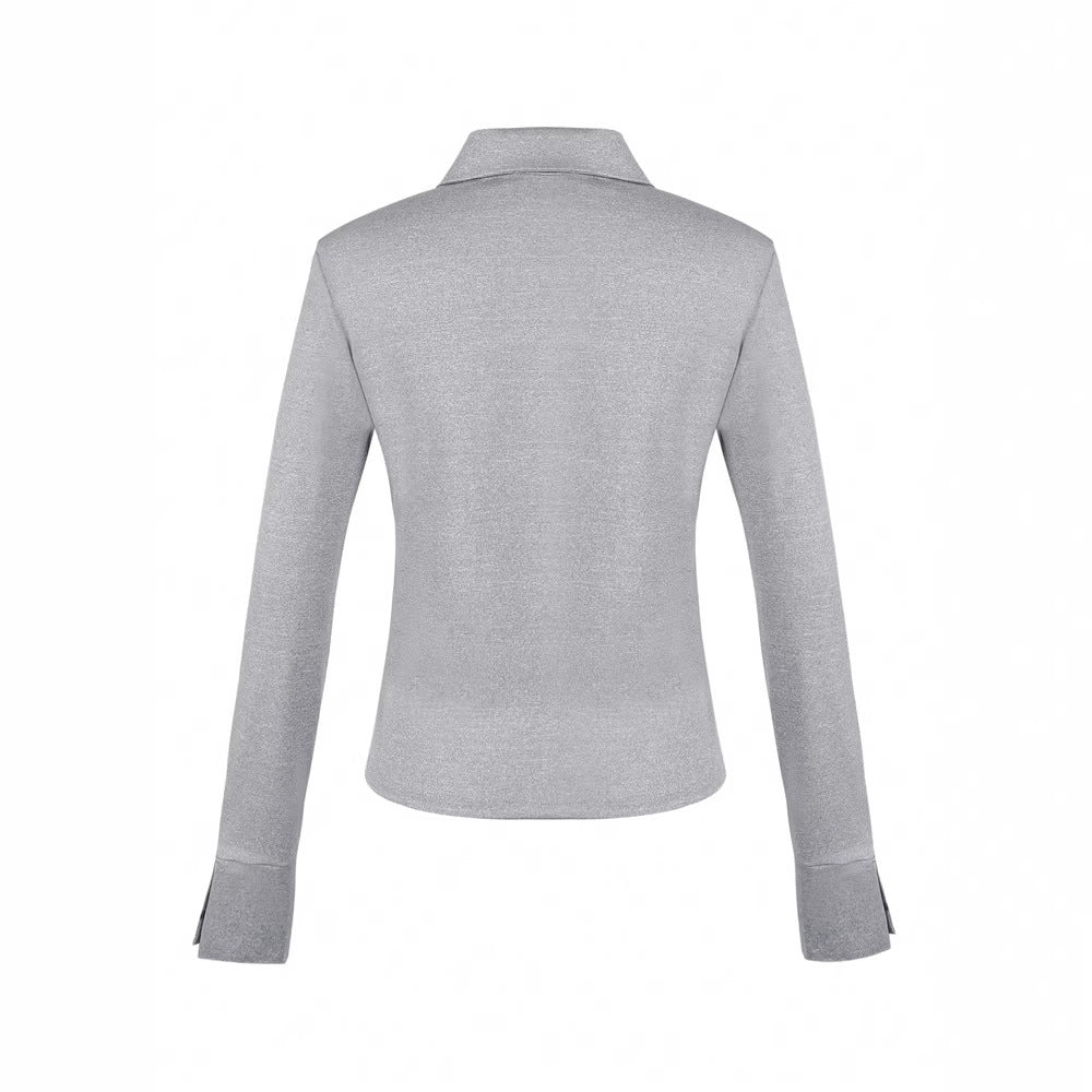 Casual Versatile Slim-fit Sexy Short-sleeve T-shirt With A Polo Collar