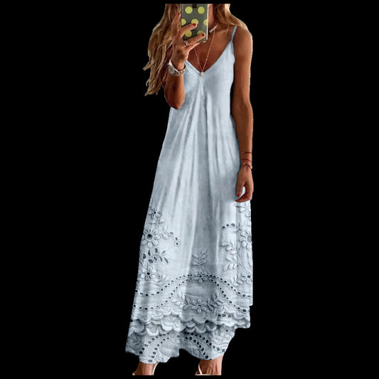 Women's Floral Texture Summer Midi Dress
