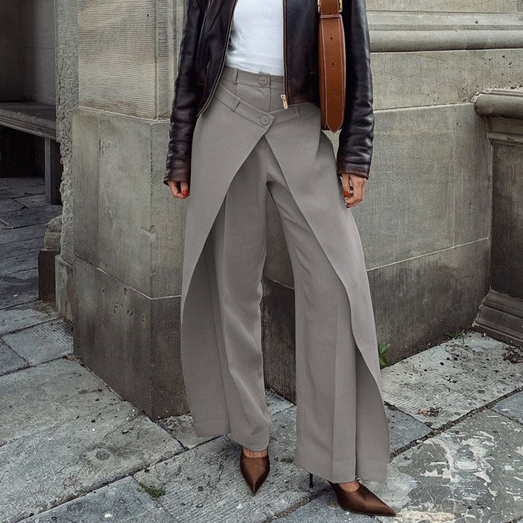 Irregular Casual Wide-leg Pants