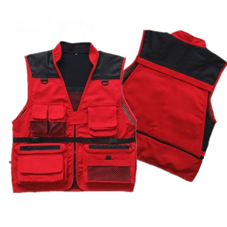 Extra Fish Multi-pocket Multi-pocket Workwear Waistcoat Vest