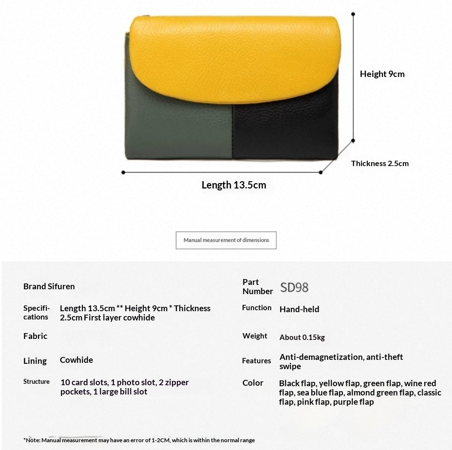 Wallet Short Stylish Women Soft Leather Texture