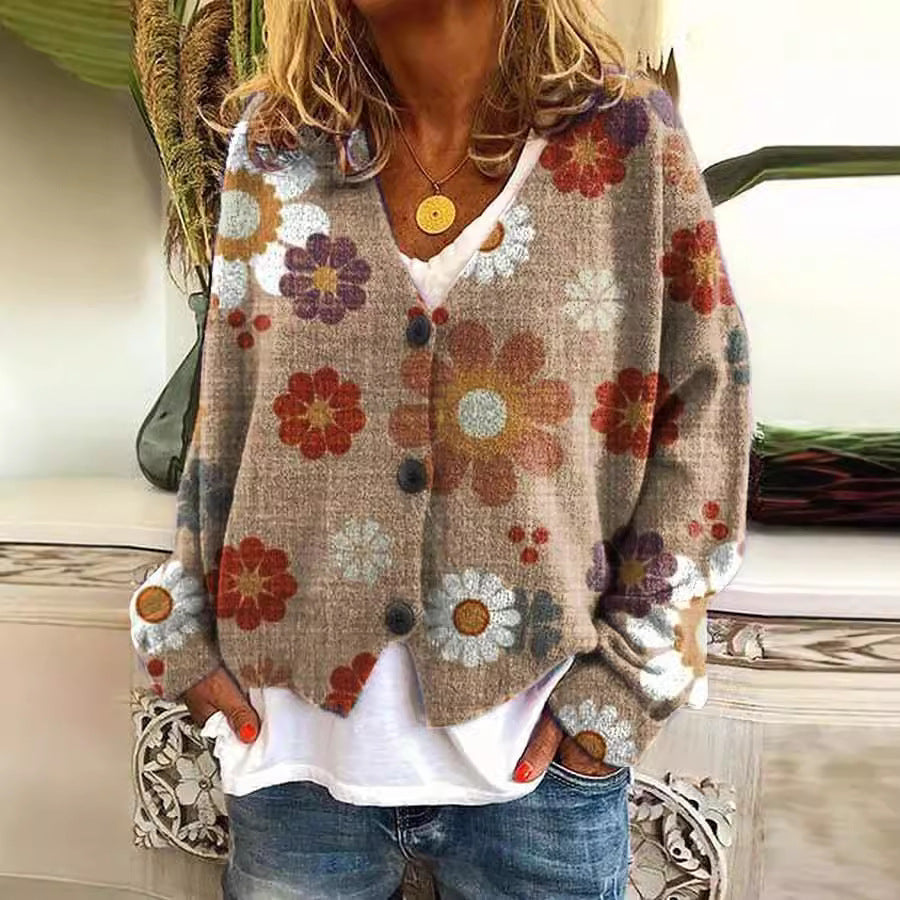 Autumn And Winter Large V-neck Cardigan Short Long Sleeve