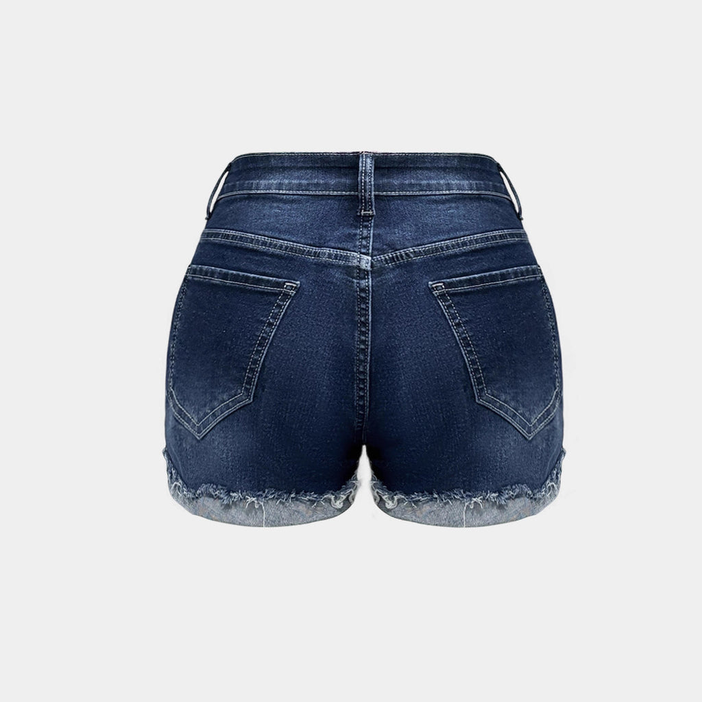 New Low-rise, Rolled-edge Denim Shorts