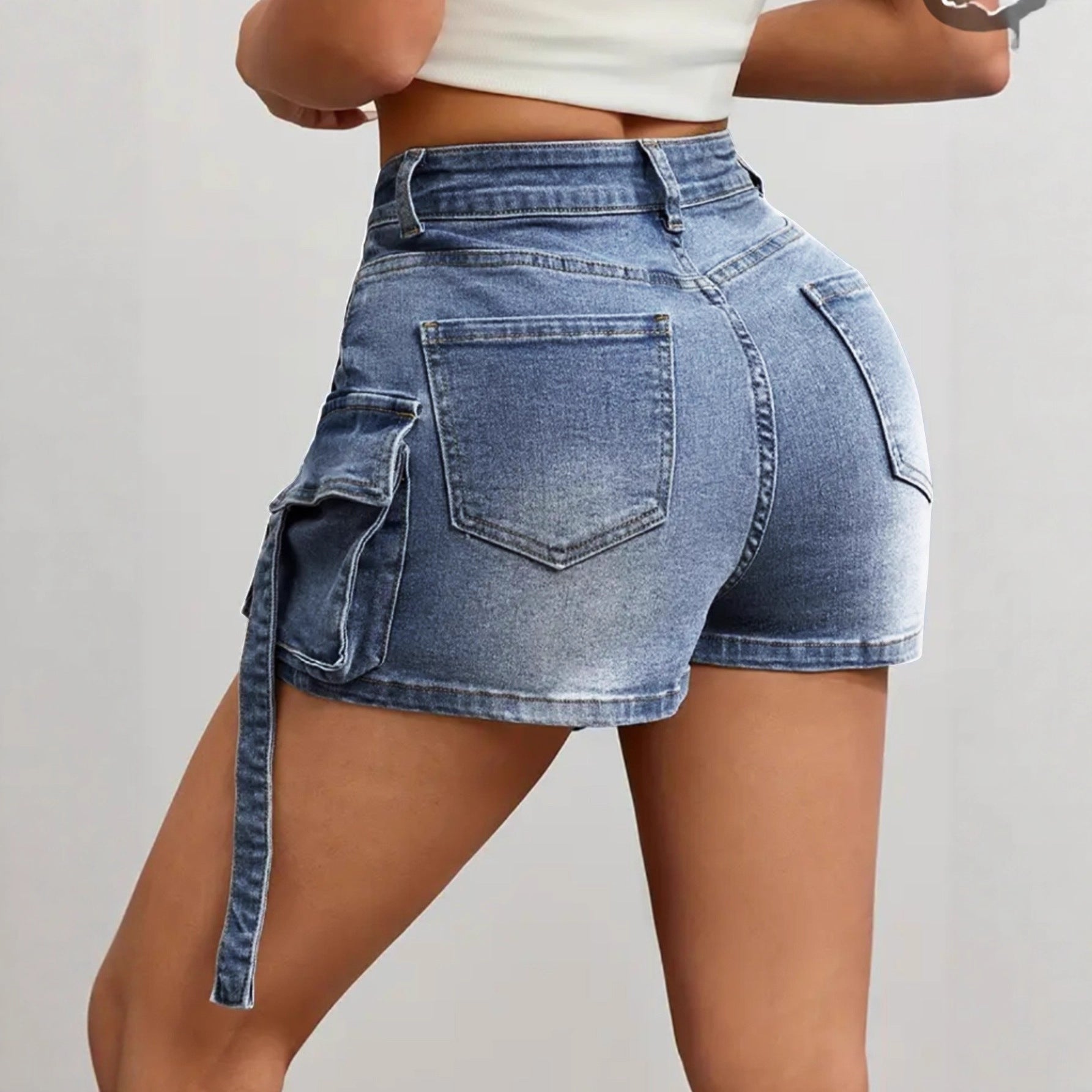 European And American-style Spicy Girl Elastic Denim Skort