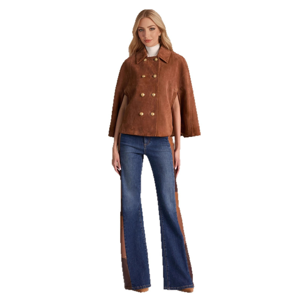 Women's Polyester Leather Loose Design Coat