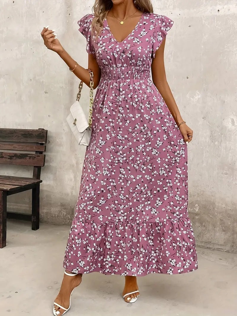 Fashionable Women's Dress With Random Printing