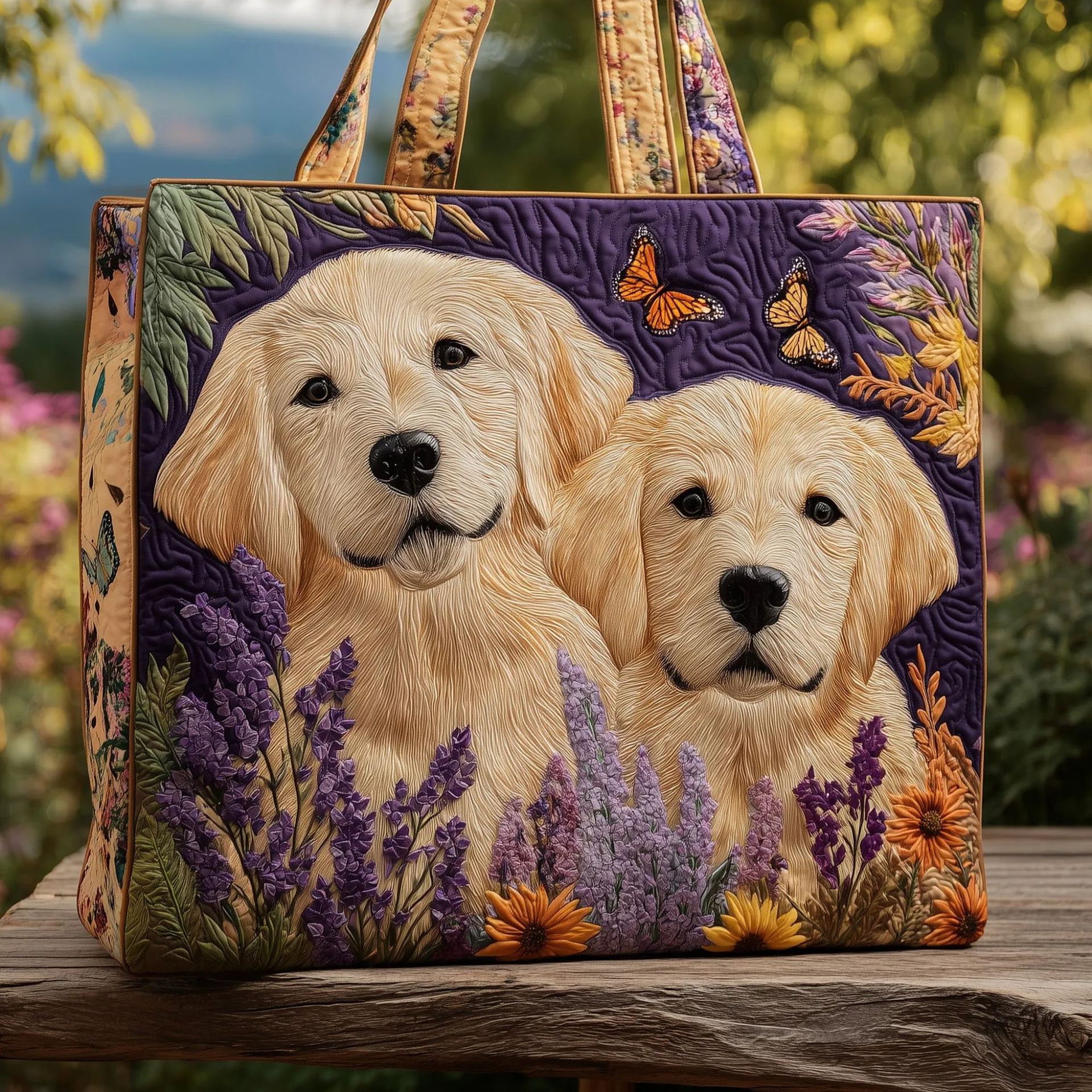 300g Canvas Dog-Printed Tote And Shoulder Bag