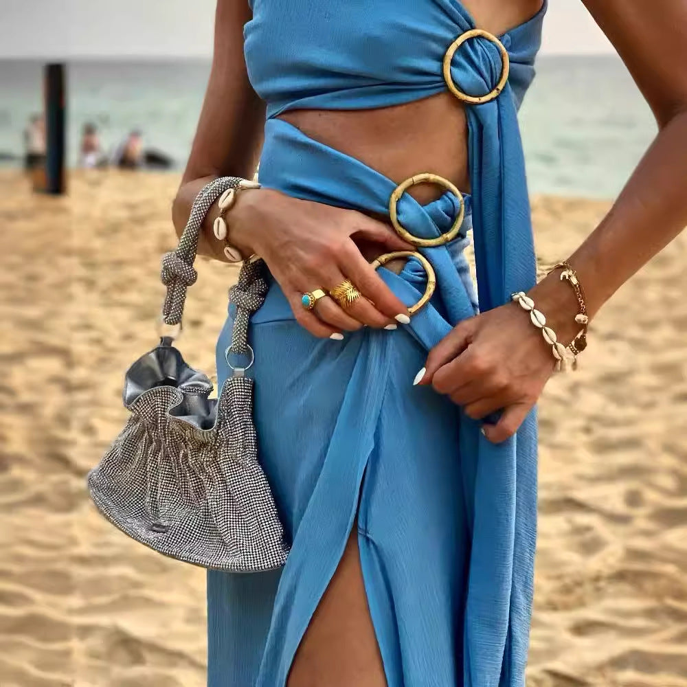 Womens Fashionable And Sexy Strapless Sleeveless Dress