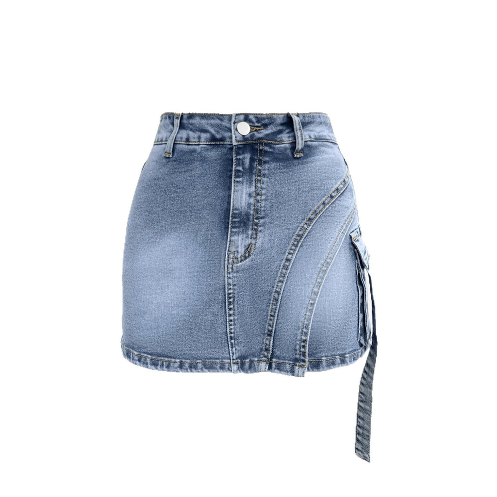European And American-style Spicy Girl Elastic Denim Skort