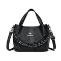 Niche Chain Versatile Genuine Leather Pleated Shoulder Bag