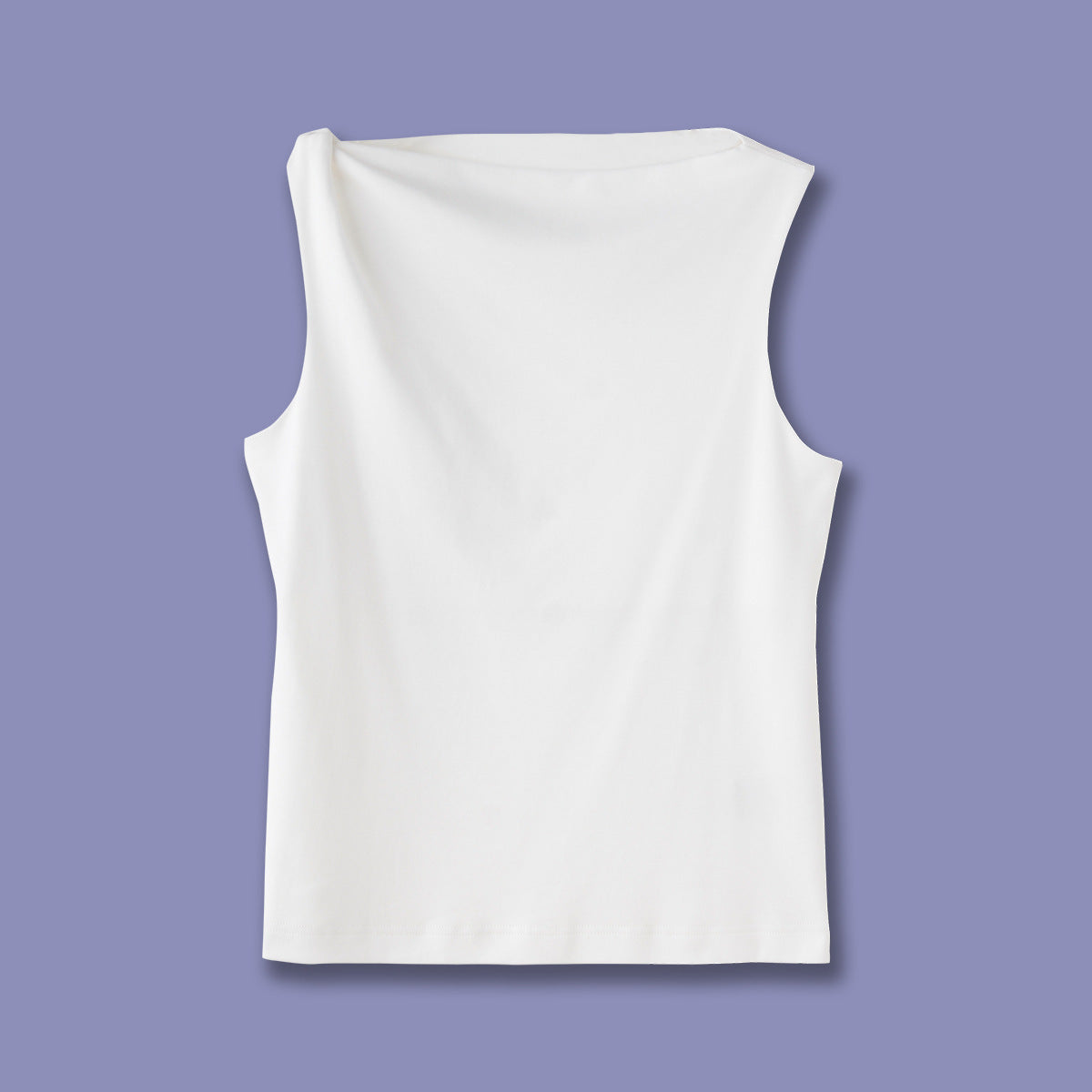 Slim-fit One-shoulder Knot Detail Cotton Top