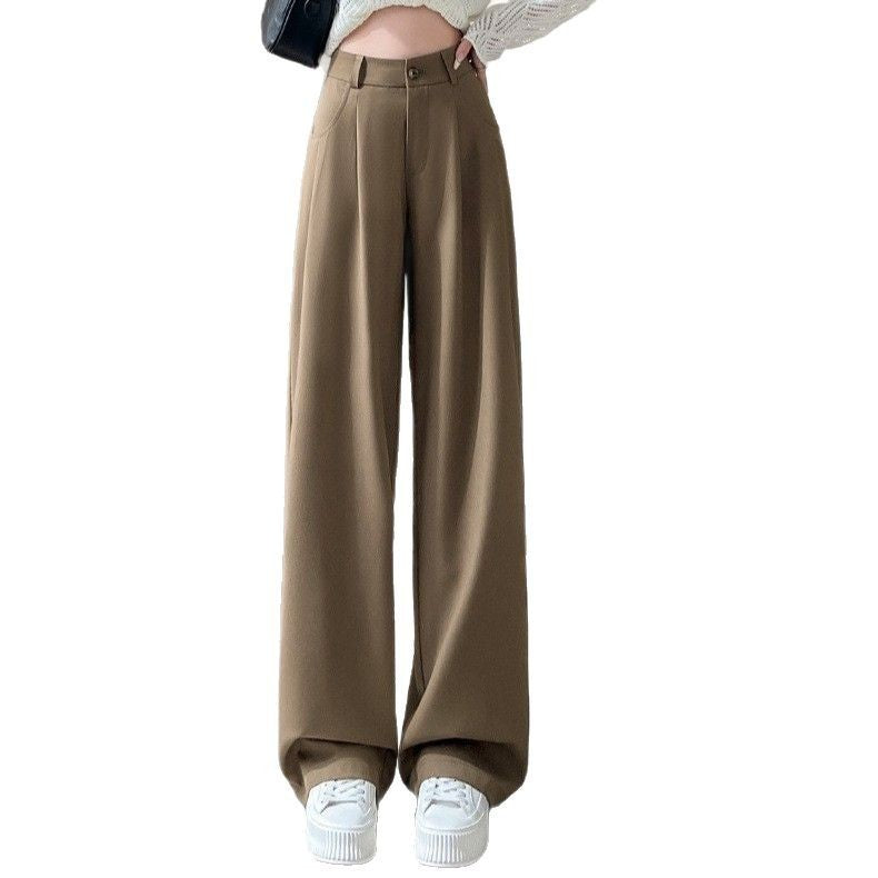 SpringAutumn New High-end Loose Straight-leg Pants That Hide Hips And Slim