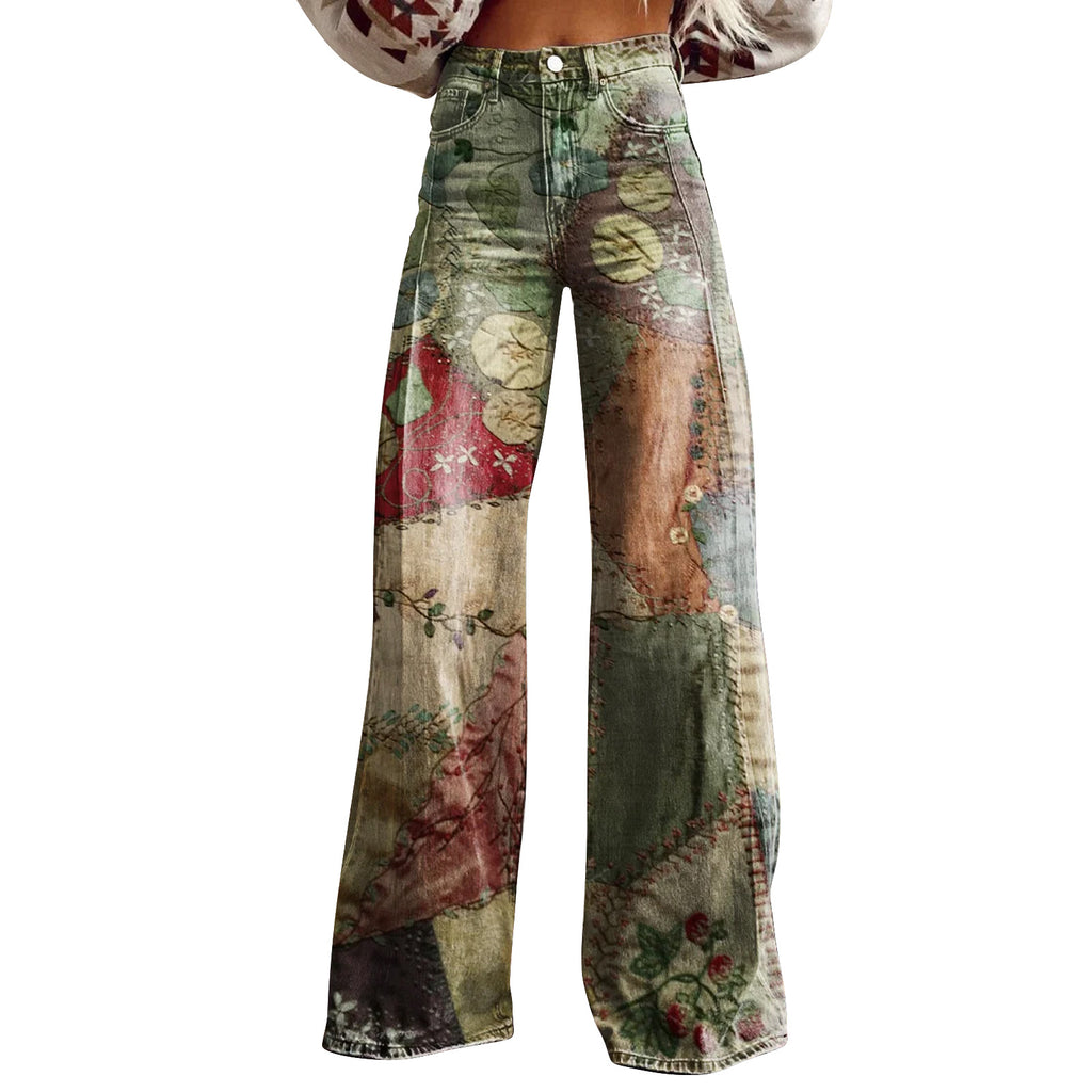 Trendy Flared Denim Jeans Made From Pure Cotton For Women