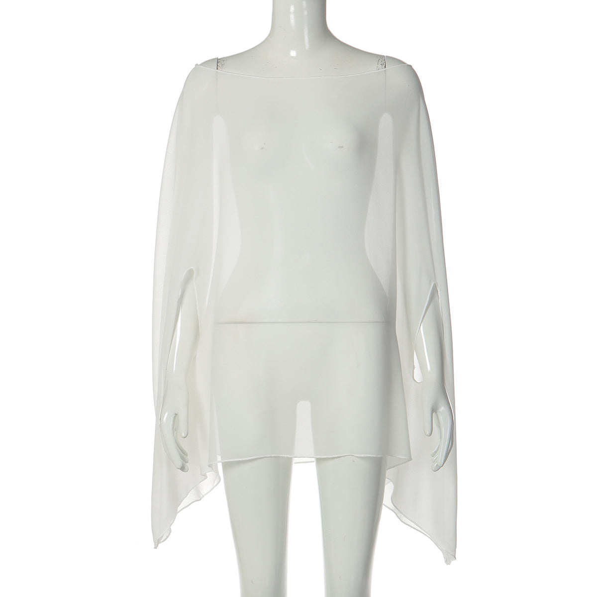 Loose-Fitting, Versatile Plus-Size Womens Chiffon Pullover Tunic