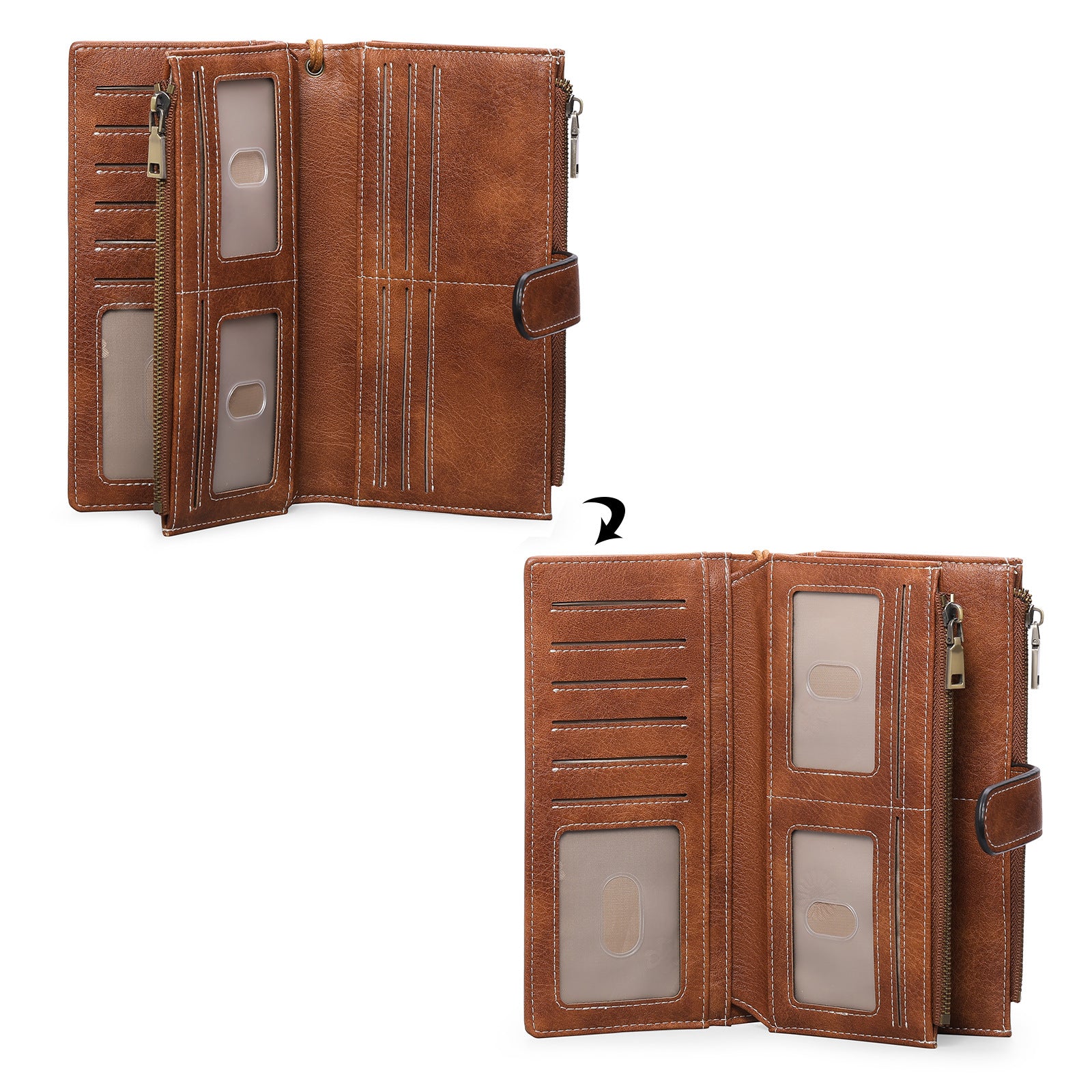 Long Wallet Multi-functional Vintage Tri-fold Purse