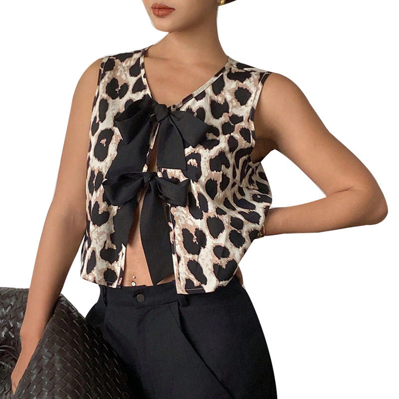 Leopard Print Vest European And American Sexy Hot Girl Jacket