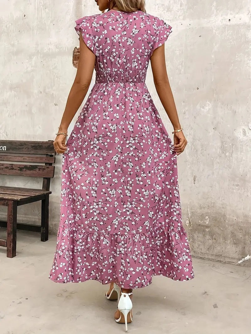 Fashionable Women's Dress With Random Printing