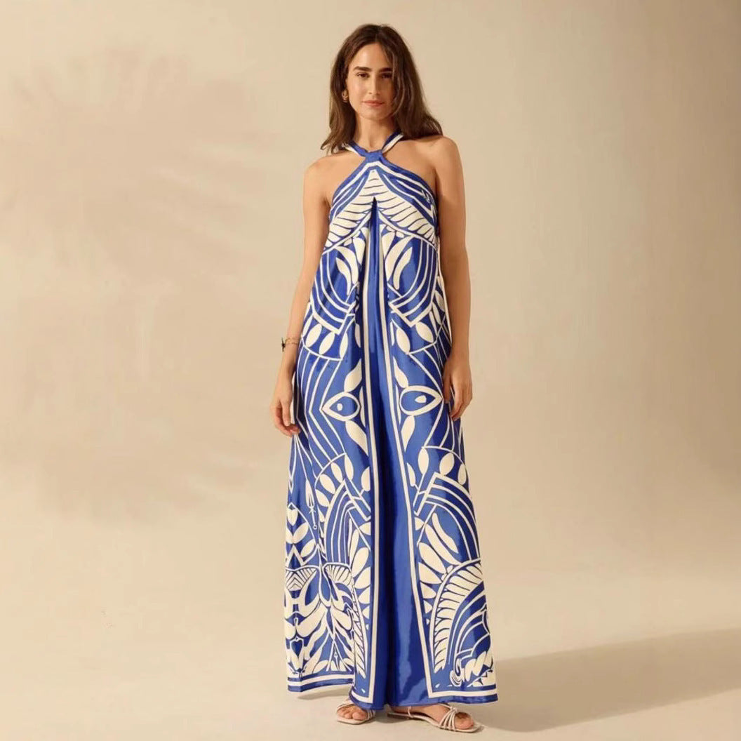 Women's Printed Fashion Halter Sleeveless Pants