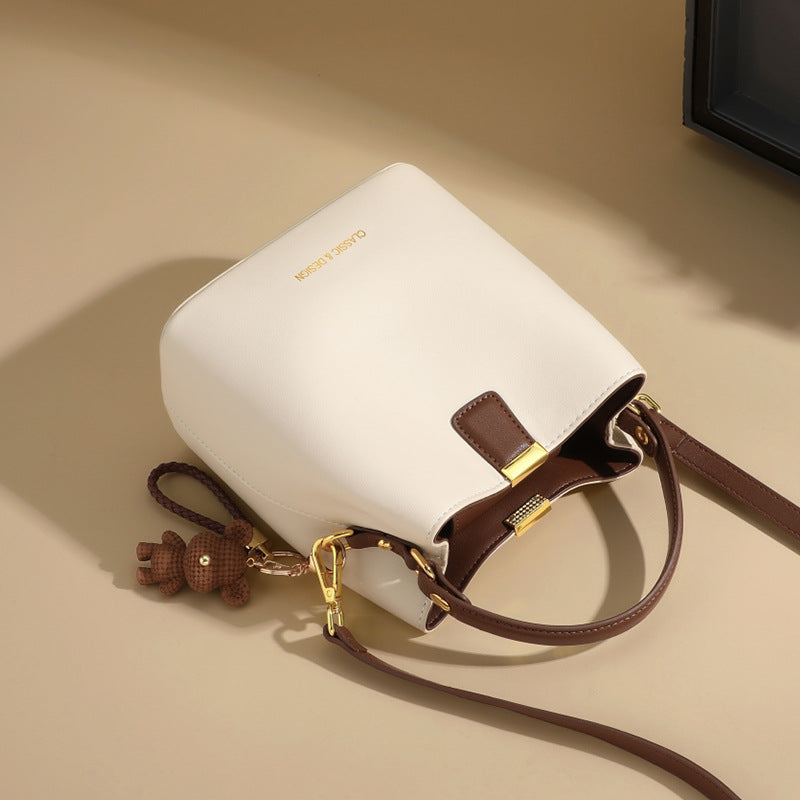 New Leather Crossbody Bucket Bag