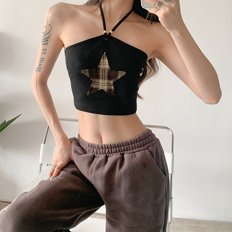 Solid Color Slim Fit Fashion Halter Vest For Women