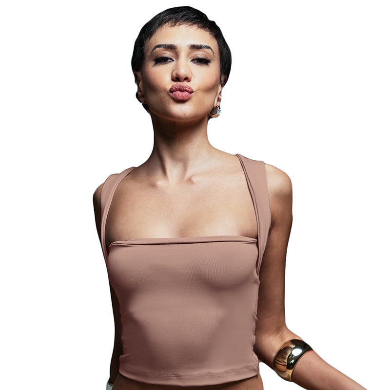 Women's Square Collar Reverse Vest Top