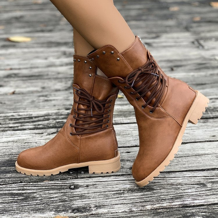 Plus Size Women's Mid-calf Riding Boots