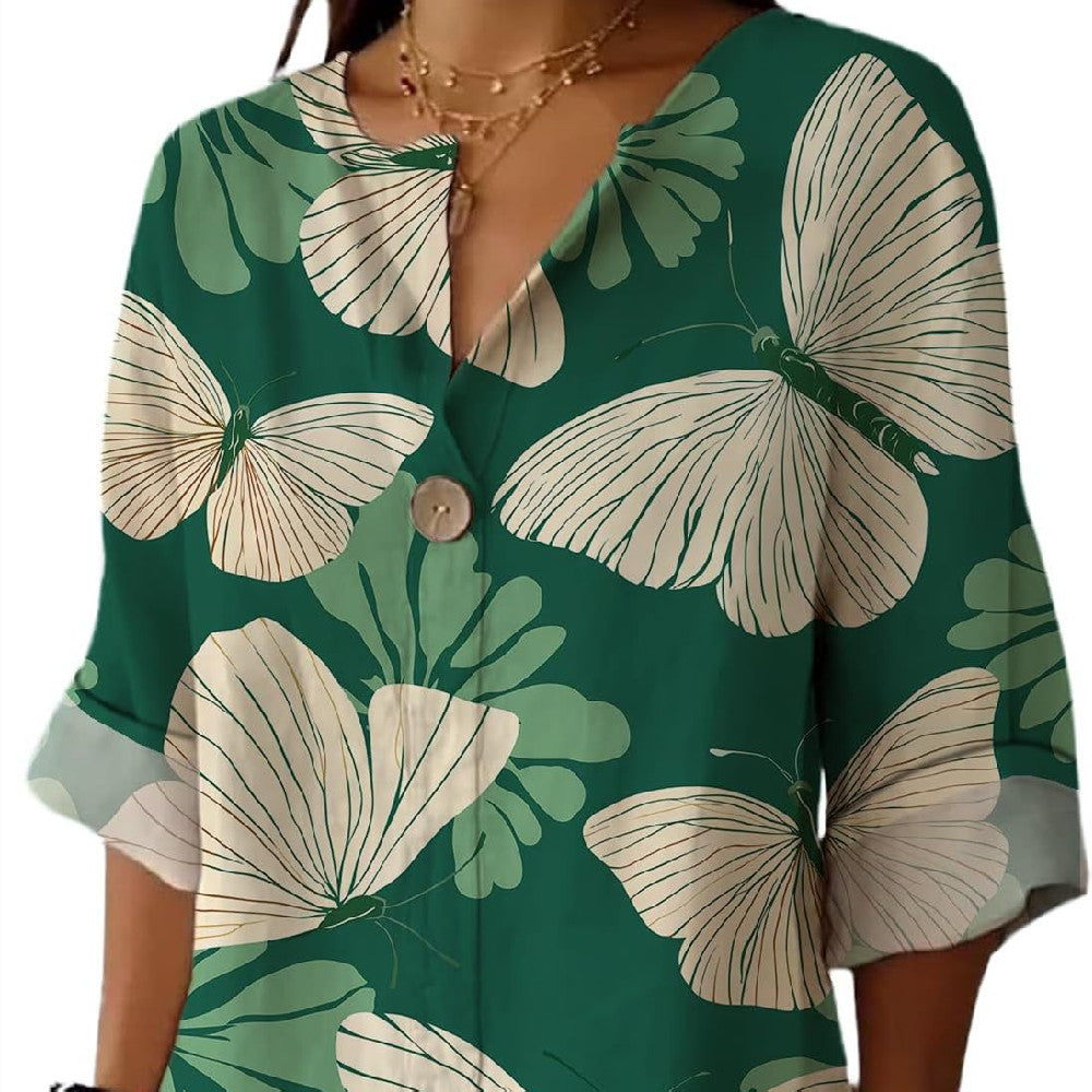 Women's Fashion Personalized Cotton Shirt Casual Top