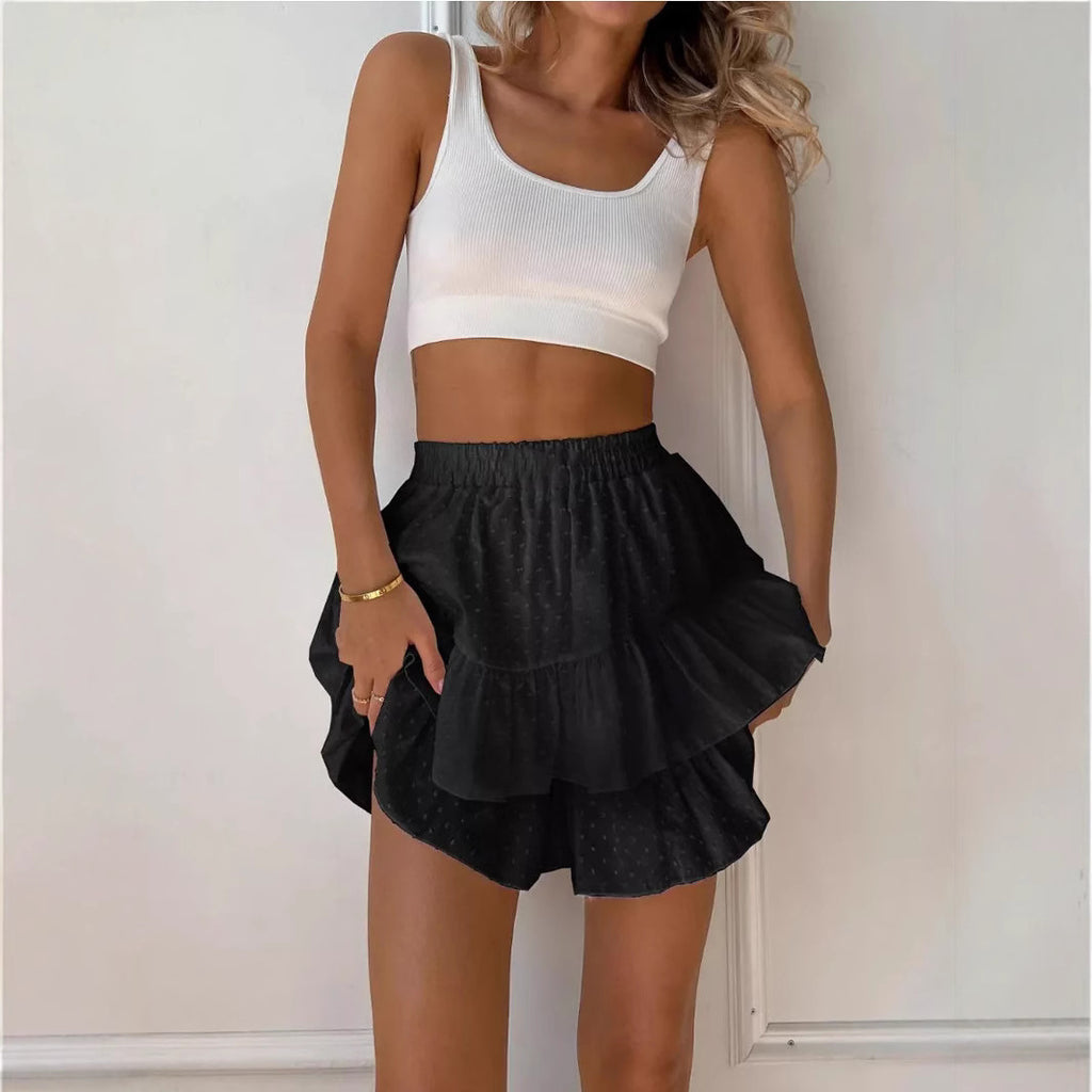 Fashionable High-waisted Lace Culottes For Women