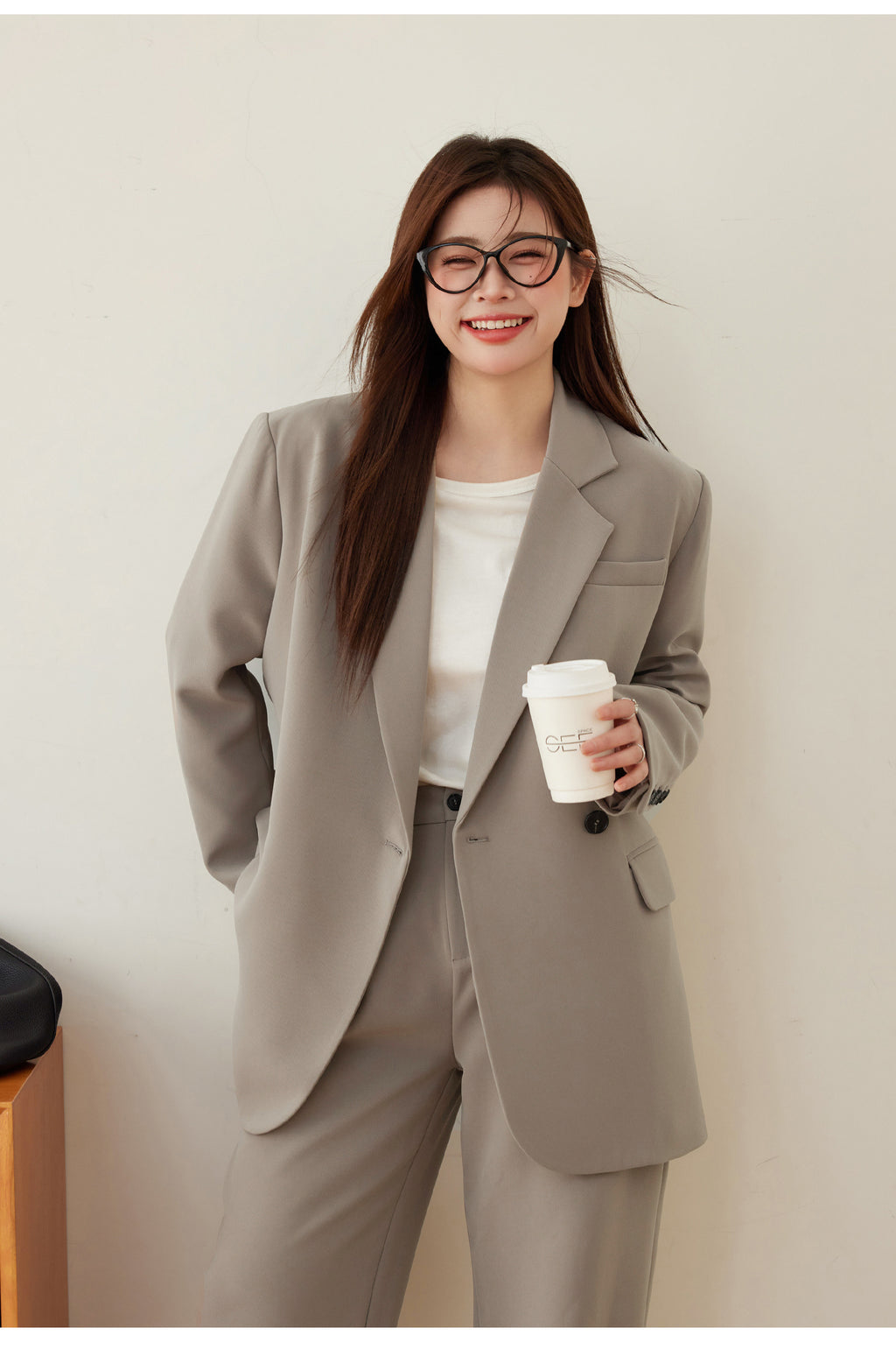 Slightly Plump Mm High-end Accent Casual Suit Set Loose Two-piece Suit
