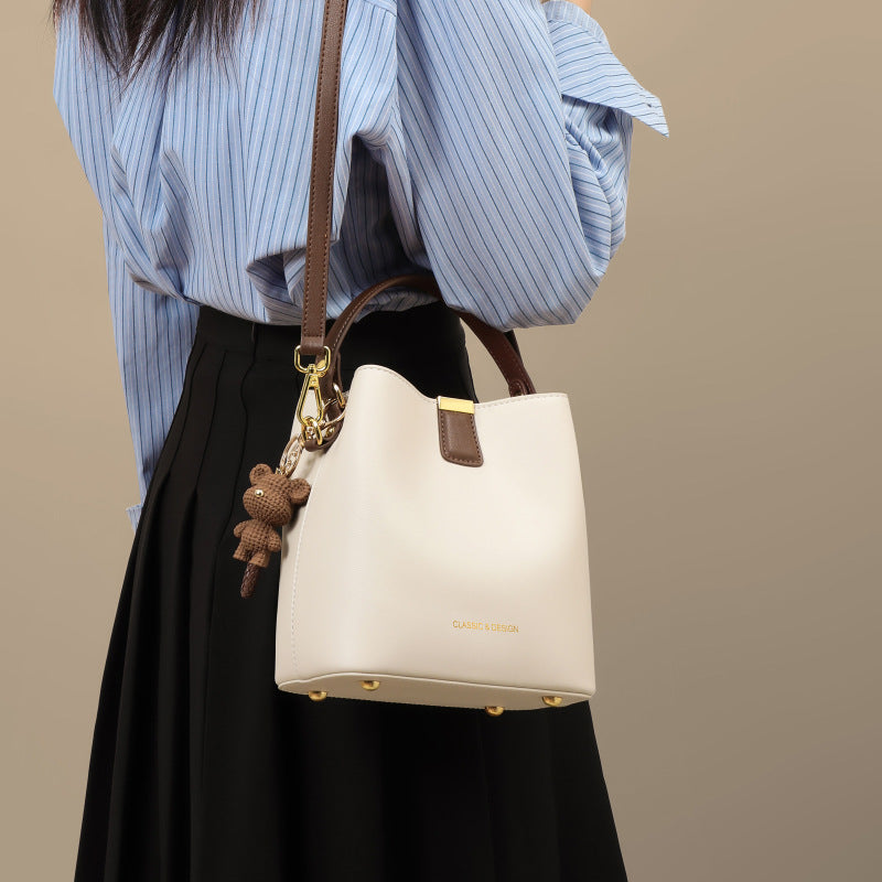 New Leather Crossbody Bucket Bag