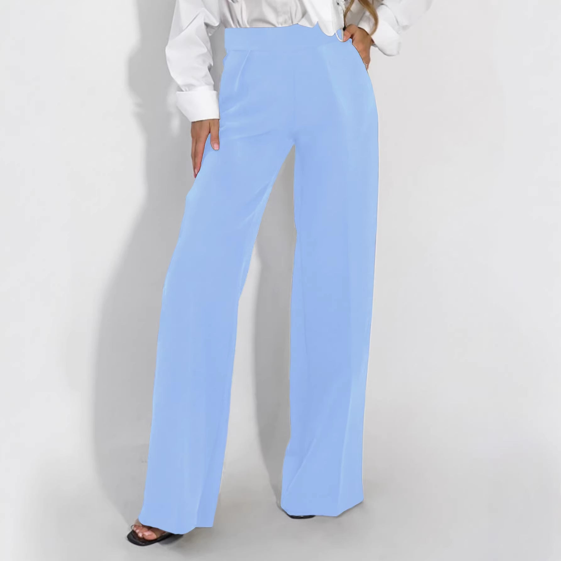Womens Straight-Leg Casual Draping Slimming Trousers For Commuting