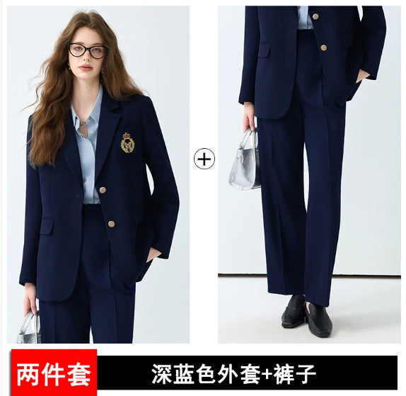 Women's Black Casual Blazer Set