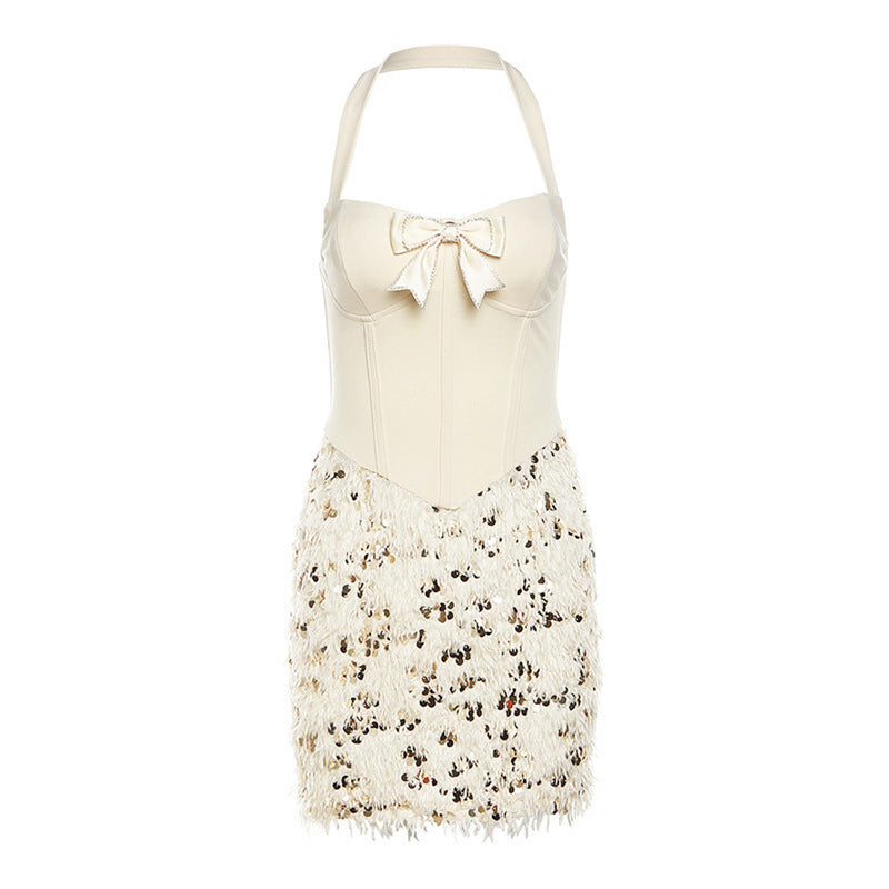 European And American Style Sexy Hot Girl Niche Personality Street Slimming Slim Halter Dress