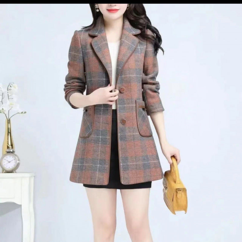 Womens Stylish Casual And Chic Plaid Jacket