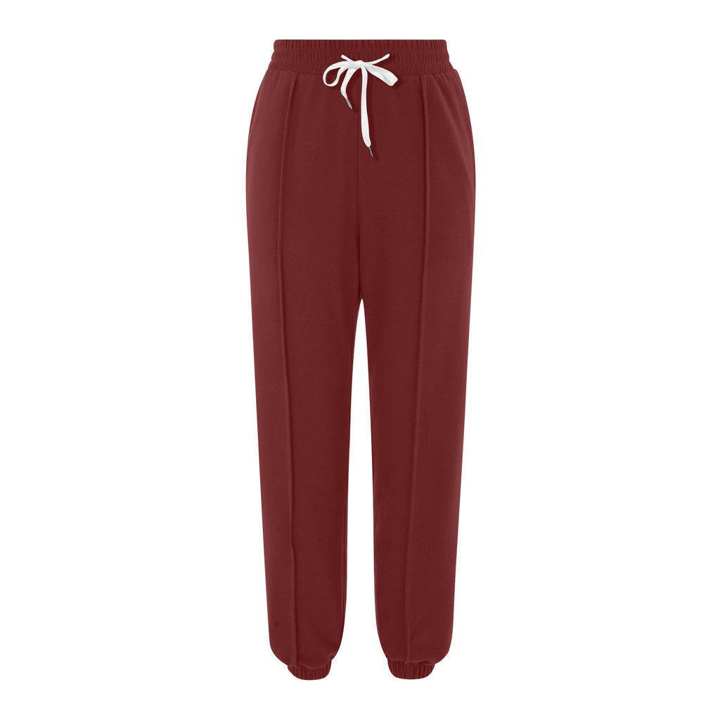 Women's Casual Drawstring Solid Color Sports Jogger Pants