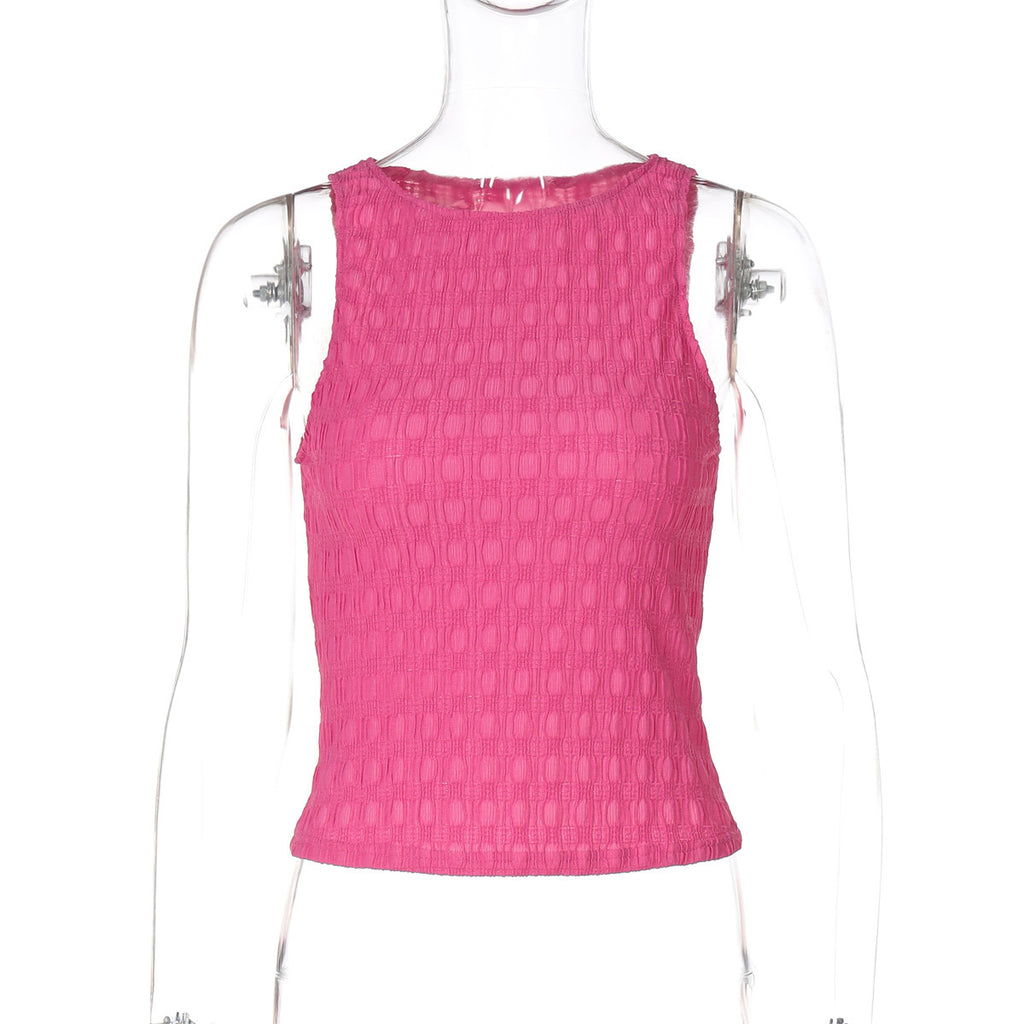 Women's Fashion Plaid Knitted Slim Top