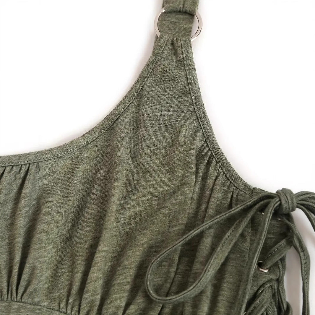 Women's Chest Strap Sleeveless High Waist Dress