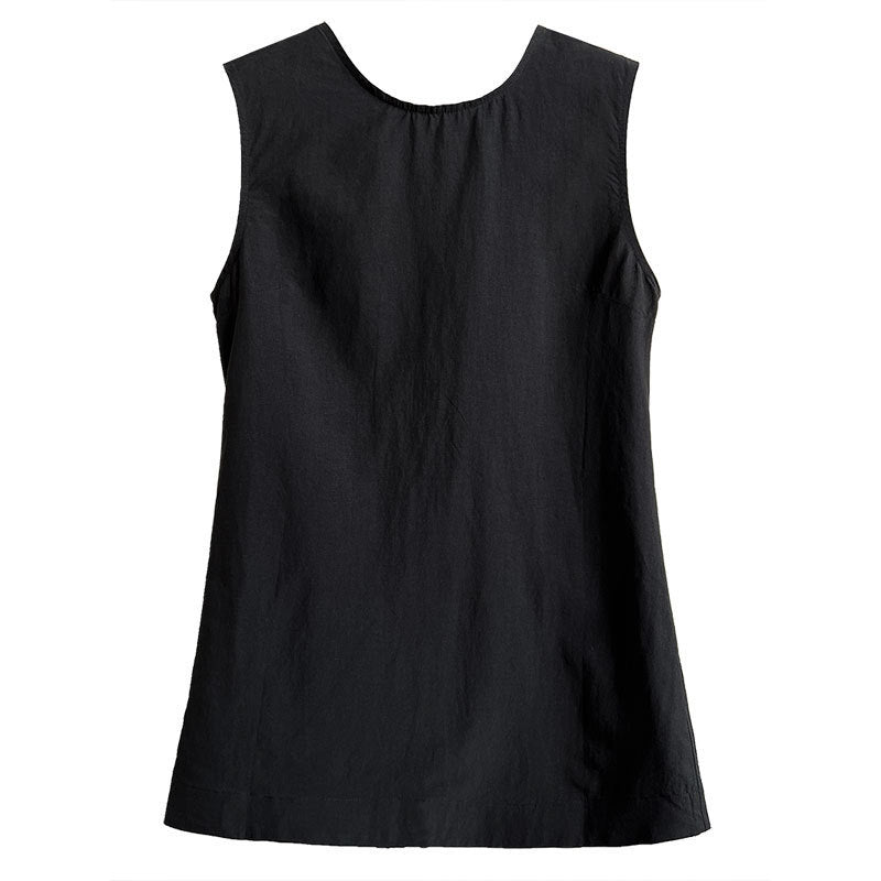French Tencel Linen Two-sided Wear Temperament Loose Sleeveless Top