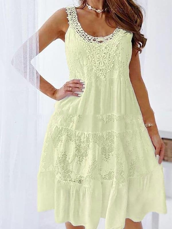 European And American Women's Clothing Lace Splicing Sling Dress